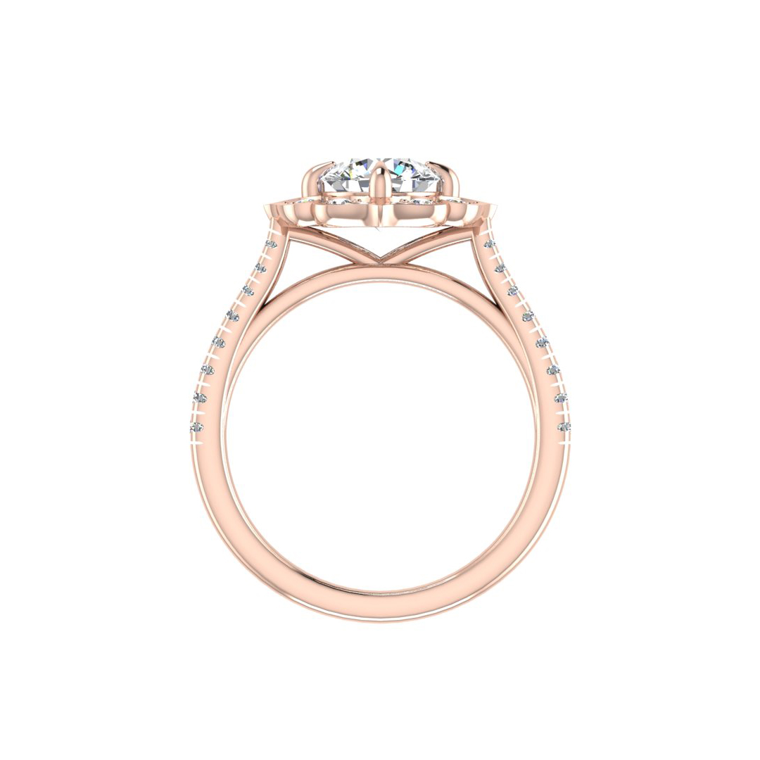 Kinsley Flower Halo Engagement Ring